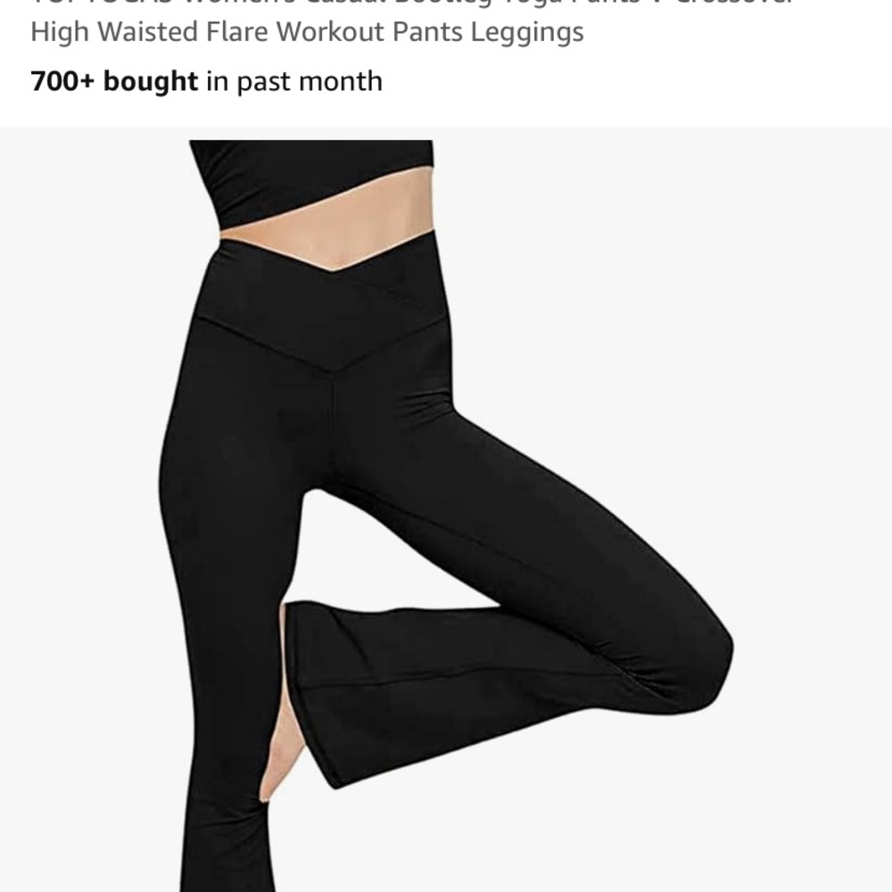 Black High Waisted Flare Workout Pants Leggings
